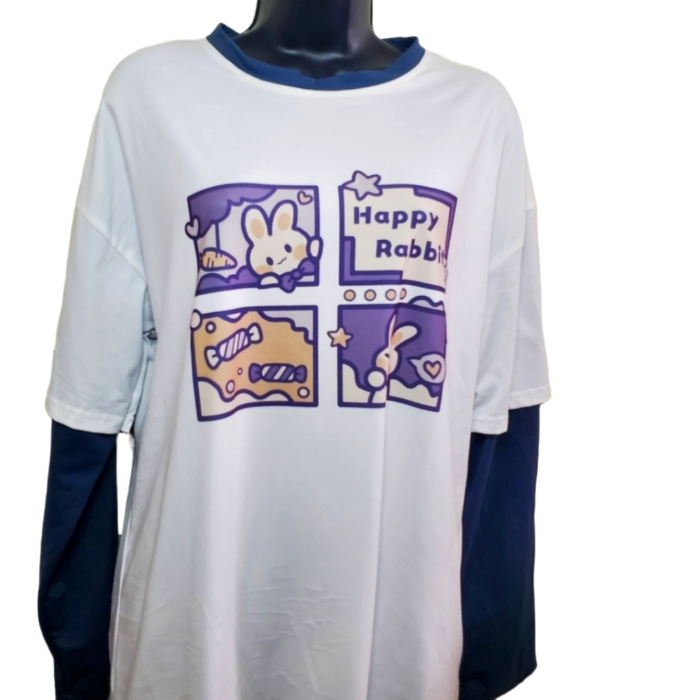 Layered K-style Rabbit Long Sleeve Tshirt